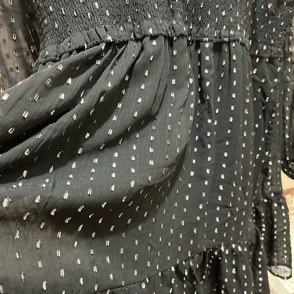 Old Navy black and silver sheer sleeved dress in size medium. - Picture 7 of 8